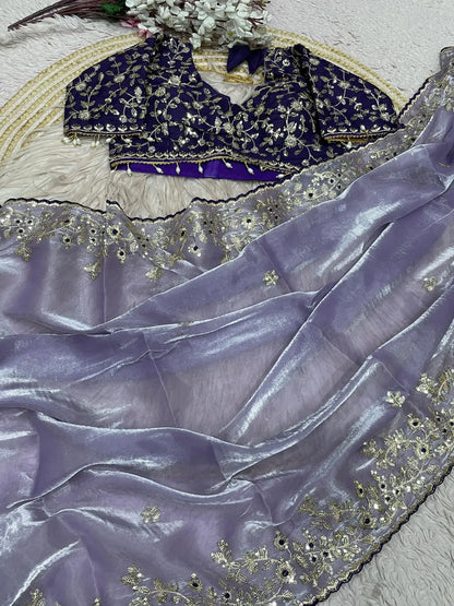 Mono Bangalori Fully Stitched Saree