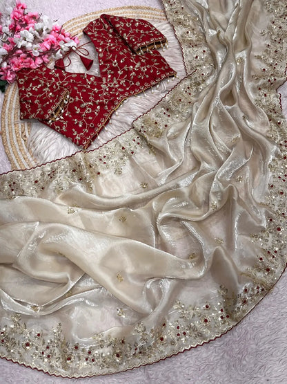 Mono Bangalori Fully Stitched Saree