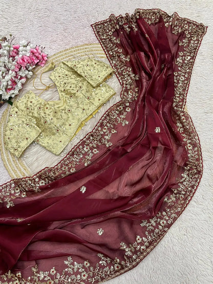 Mono Bangalori Fully Stitched Saree