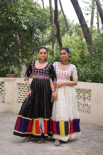 Multicolor Gota Gown for Navaratri Festival  Women Dress