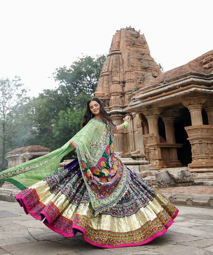 Muslin Cotton Navratri Chaniya Choli with Mirror Work