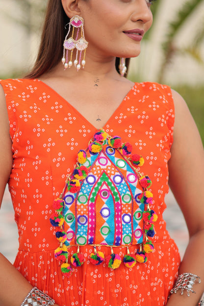 Navratri Special Gamathi Work Gown for Women