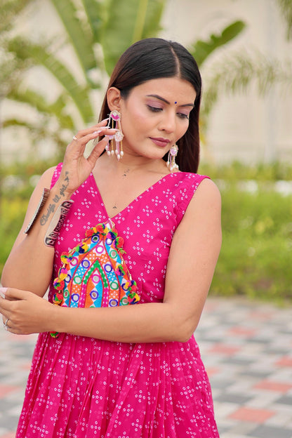 Navratri Special Gamathi Work Gown for Women