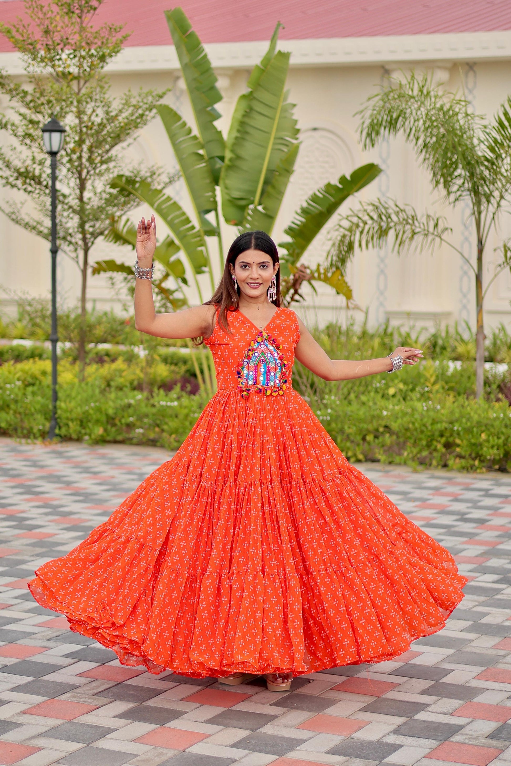 Navratri Special Gamathi Work Gown for Women