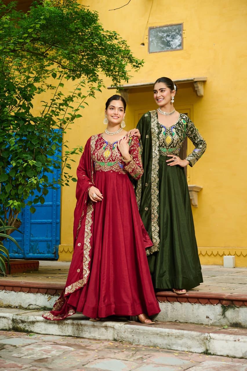 New Designer Anarkali Gown Set with Dupatta