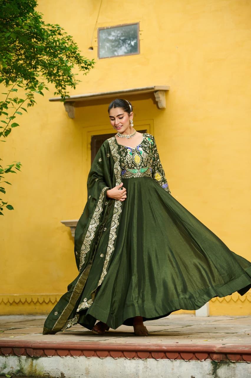 New Designer Anarkali Gown Set with Dupatta
