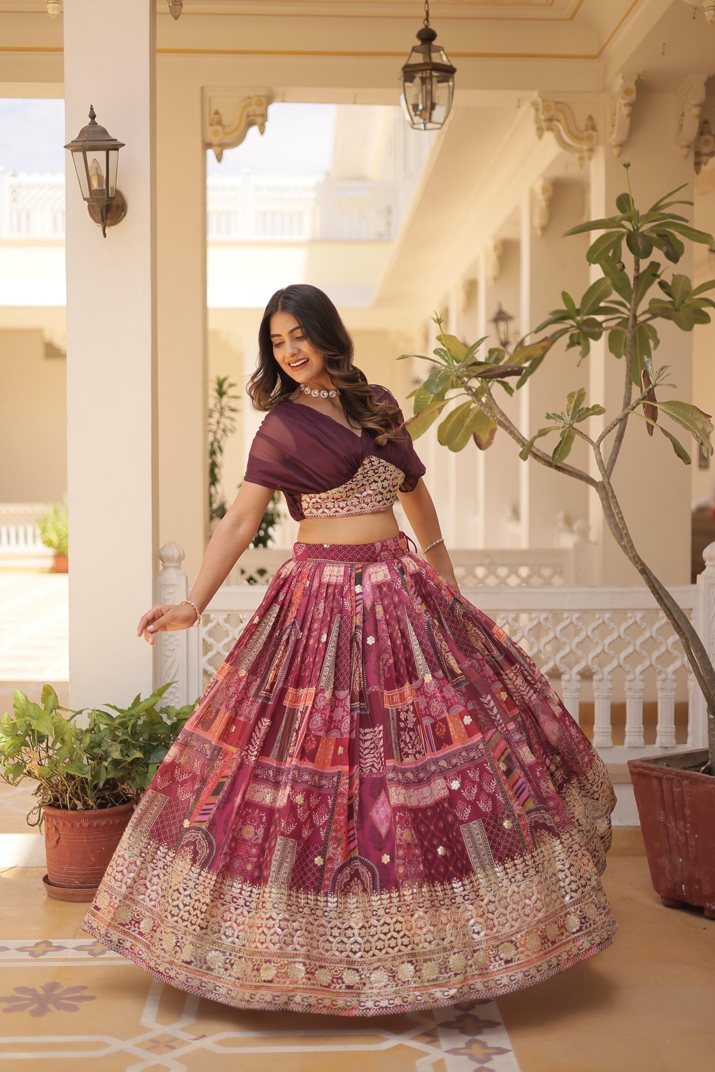 New Designer Russian Silk Lehenga for Women
