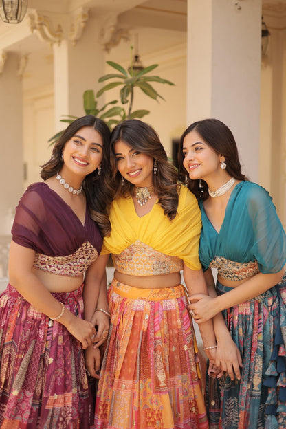 New Designer Russian Silk Lehenga for Women