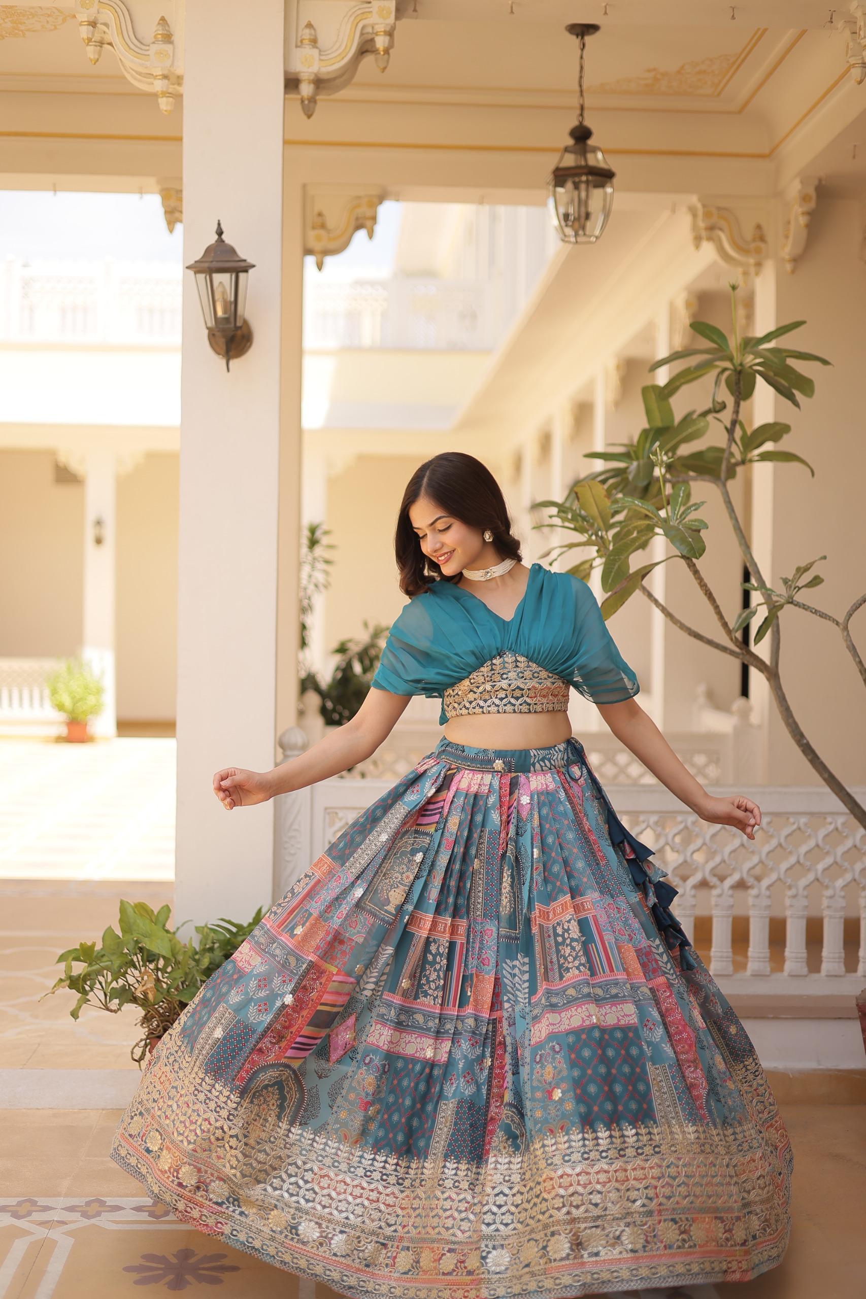 New Designer Russian Silk Lehenga for Women