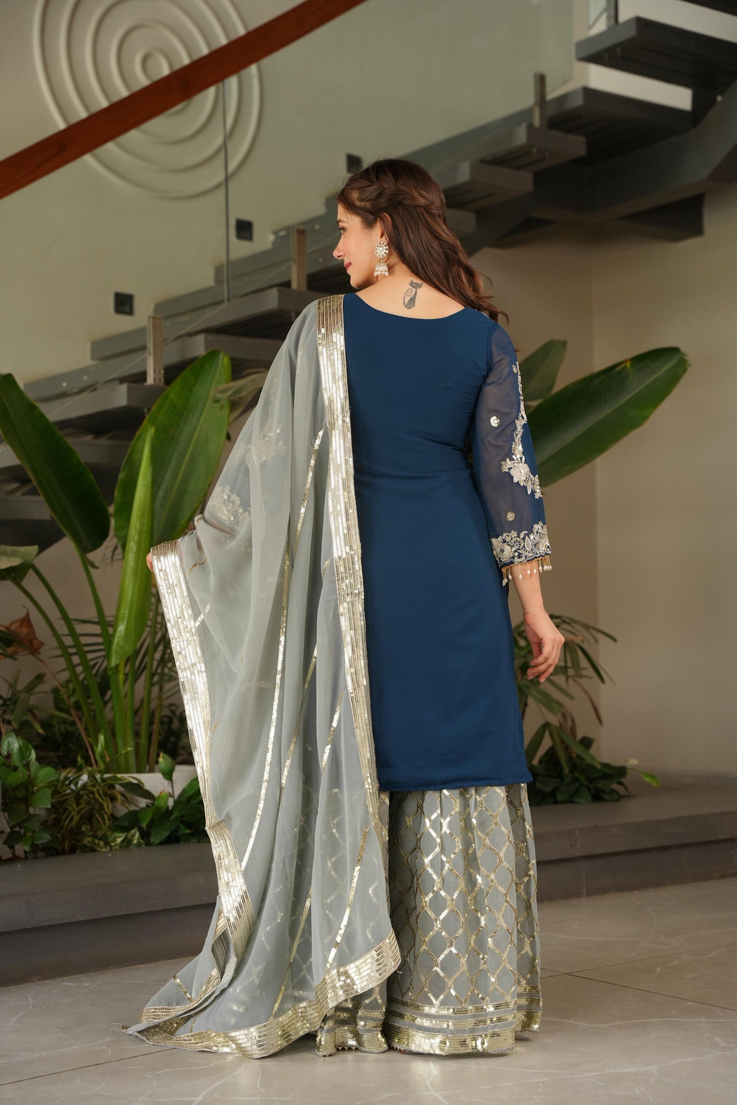 New Designer Top Plazzo Set with Dupatta Collection