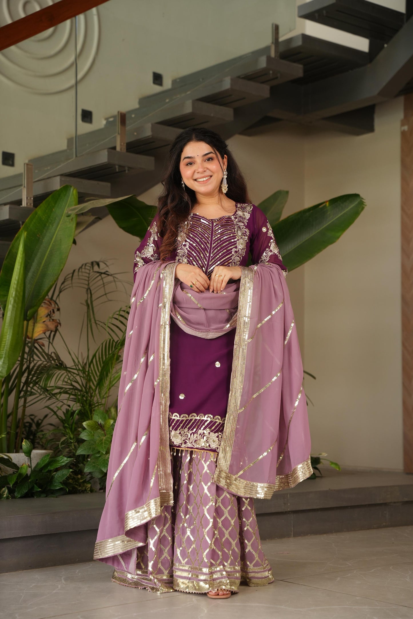 New Designer Top Plazzo Set with Dupatta Collection