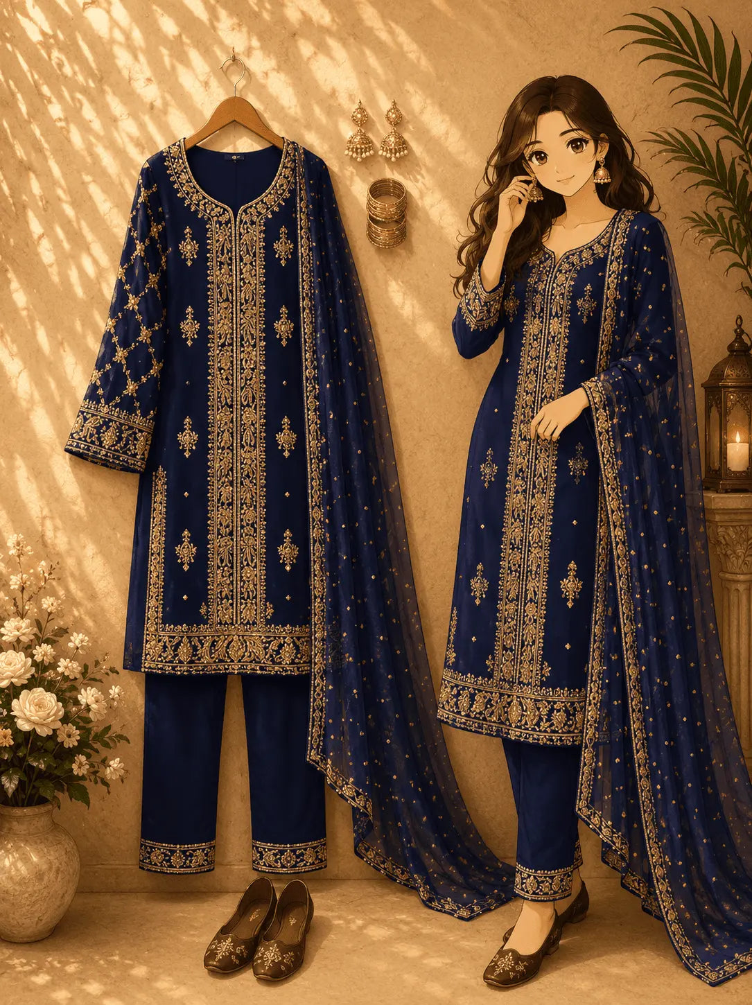 New Georgette Kurti Plazzo Set