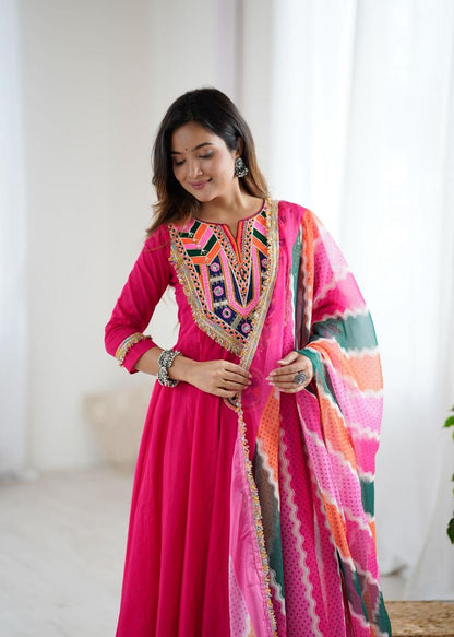 New Pink Navratri Special Premium Designer Gown