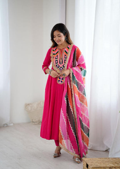 New Pink Navratri Special Premium Designer Gown