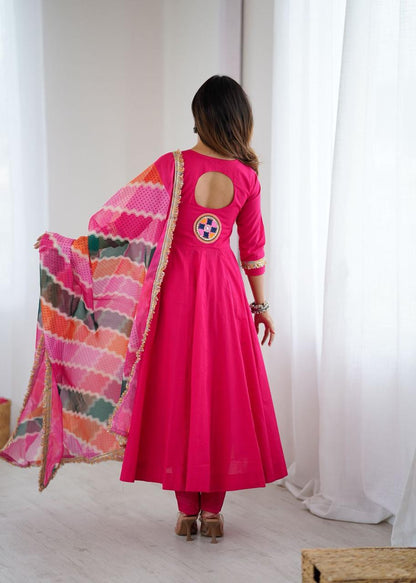 New Pink Navratri Special Premium Designer Gown