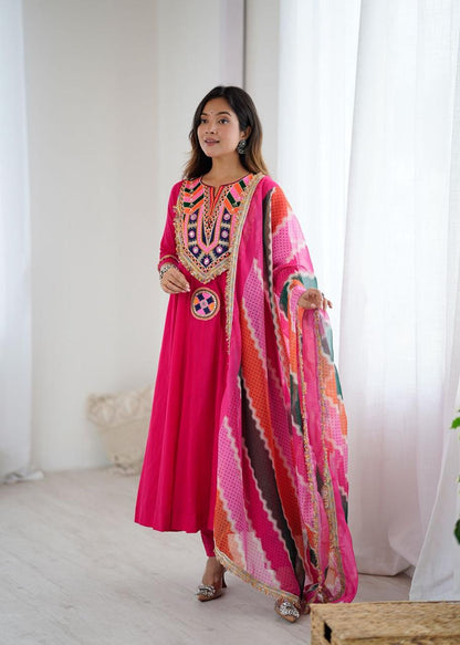 New Pink Navratri Special Premium Designer Gown