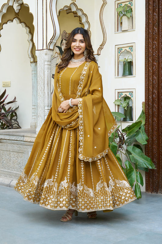 New Star Georgette Festive Gown for Wedding Wear