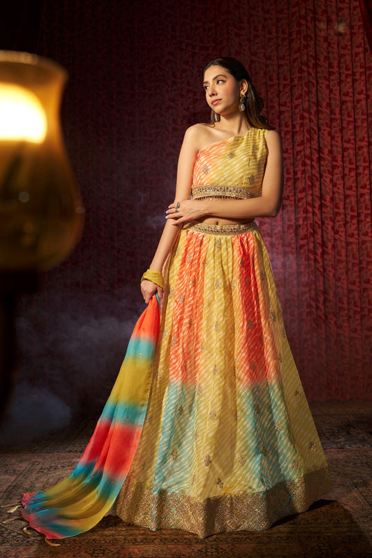 Organza Embroidered Lehenga Set for Weddings & Events