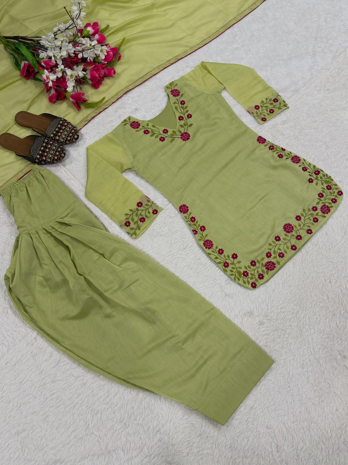 Party Look Farsi Salwar Suit for Girl
