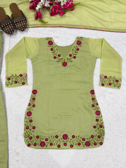 Party Look Farsi Salwar Suit for Girl
