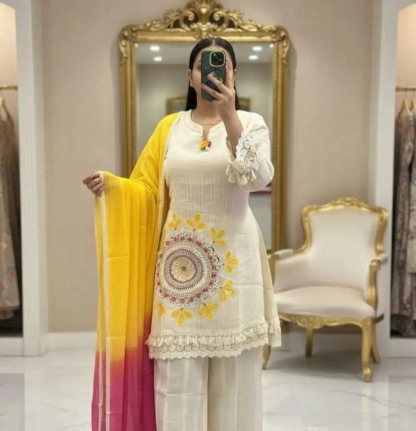 Party Wear Dress with Shiffon Lahariya