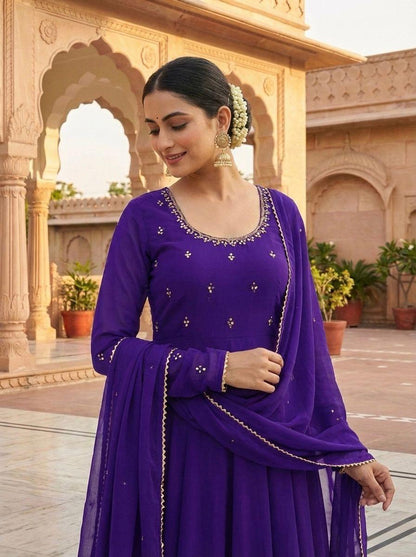 Party Wear Georgette Gown Set