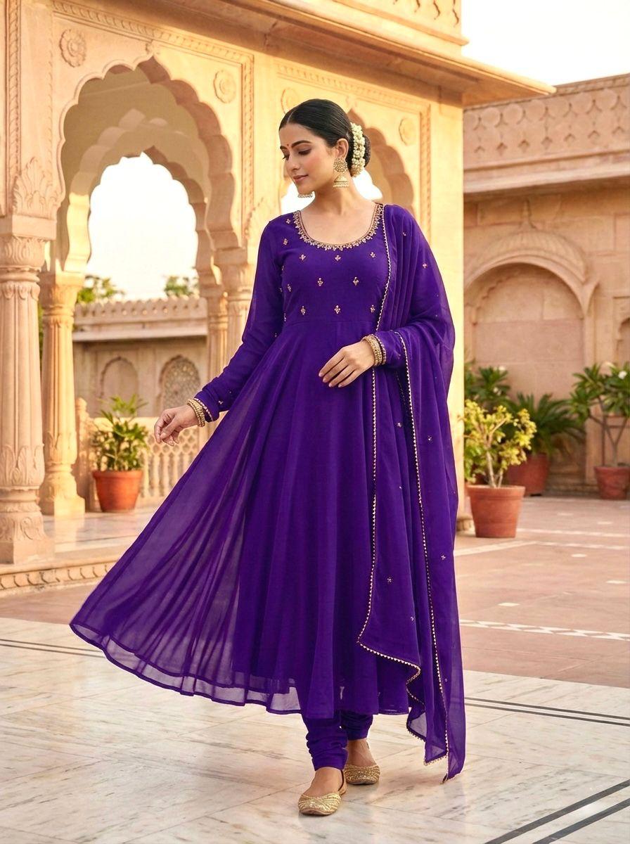 Party Wear Georgette Gown Set