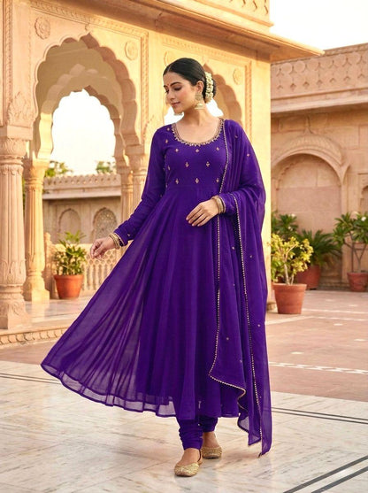 Party Wear Georgette Gown Set
