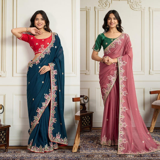 Party Wear Star Georgette Saree for Women