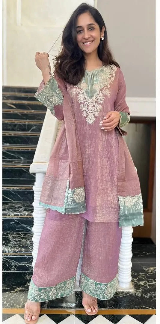 Party Wear Top, Pant & Dupatta Set