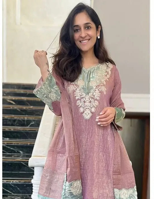 Party Wear Top, Pant & Dupatta Set