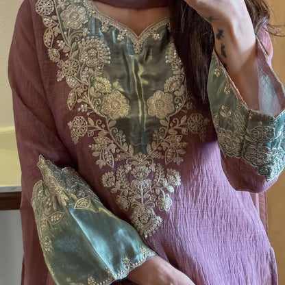 Party Wear Top, Pant & Dupatta Set