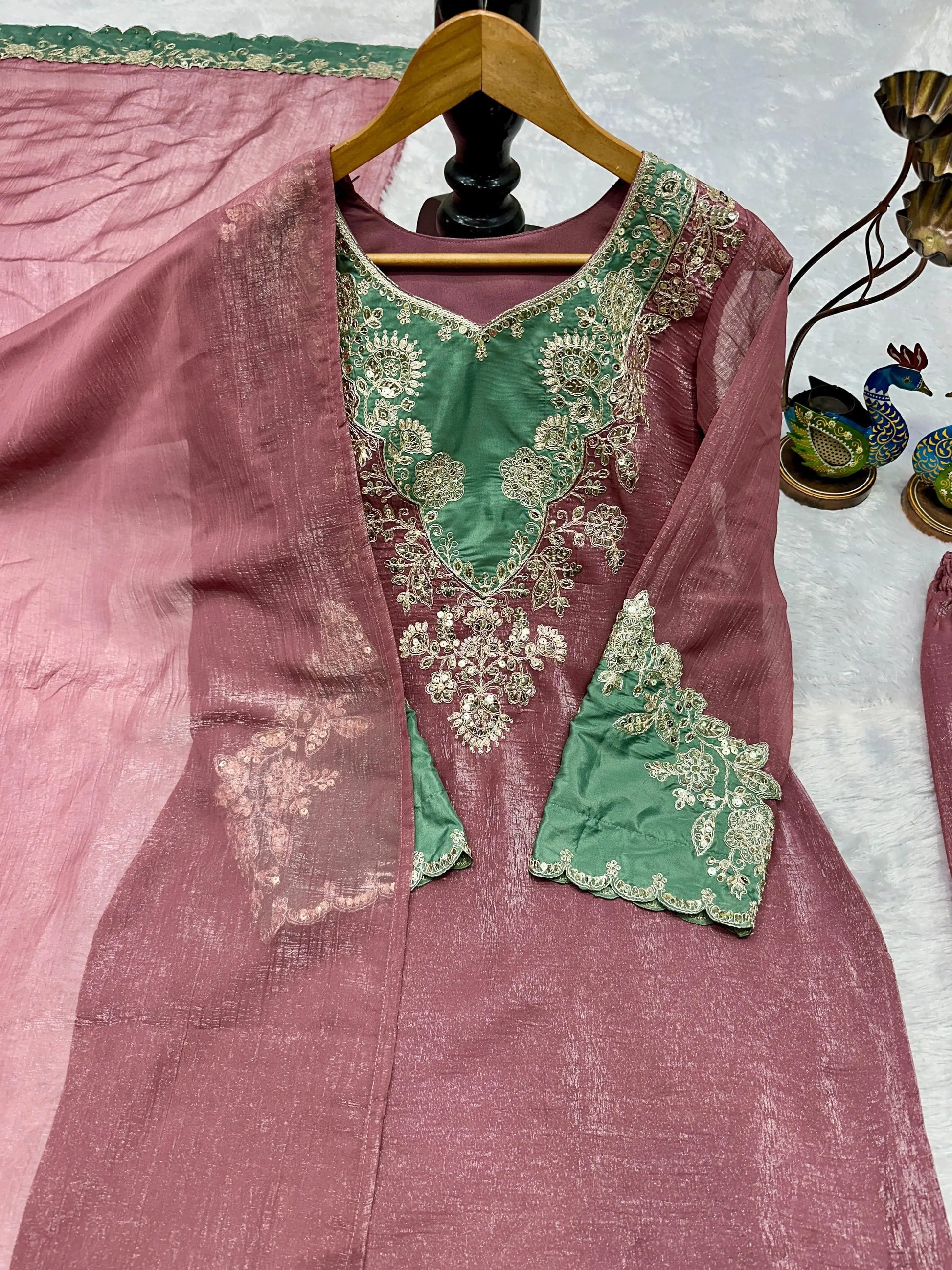 Party Wear Top, Pant & Dupatta Set
