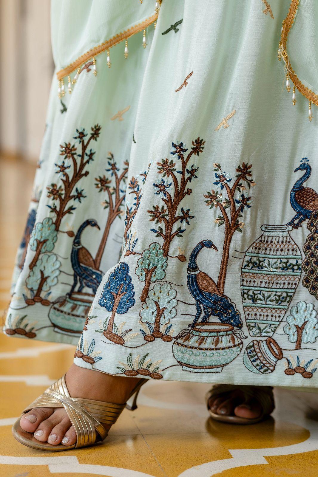 Pastel Partywear Anarkali Gown