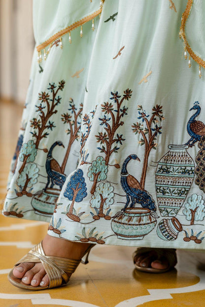 Pastel Partywear Anarkali Gown