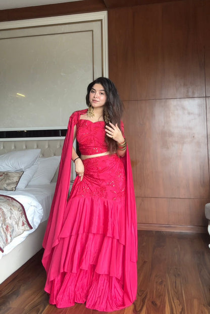 Pink Lehenga Suit Set