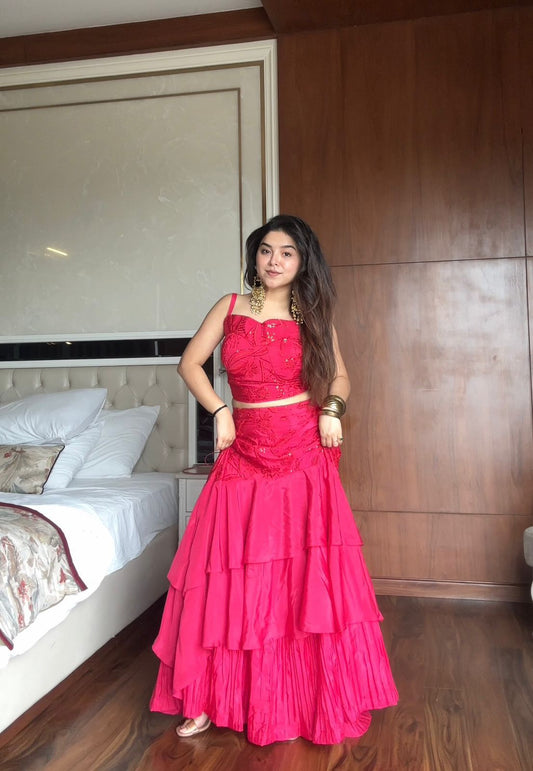 Pink Lehenga Suit Set