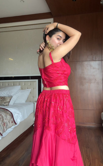 Pink Lehenga Suit Set