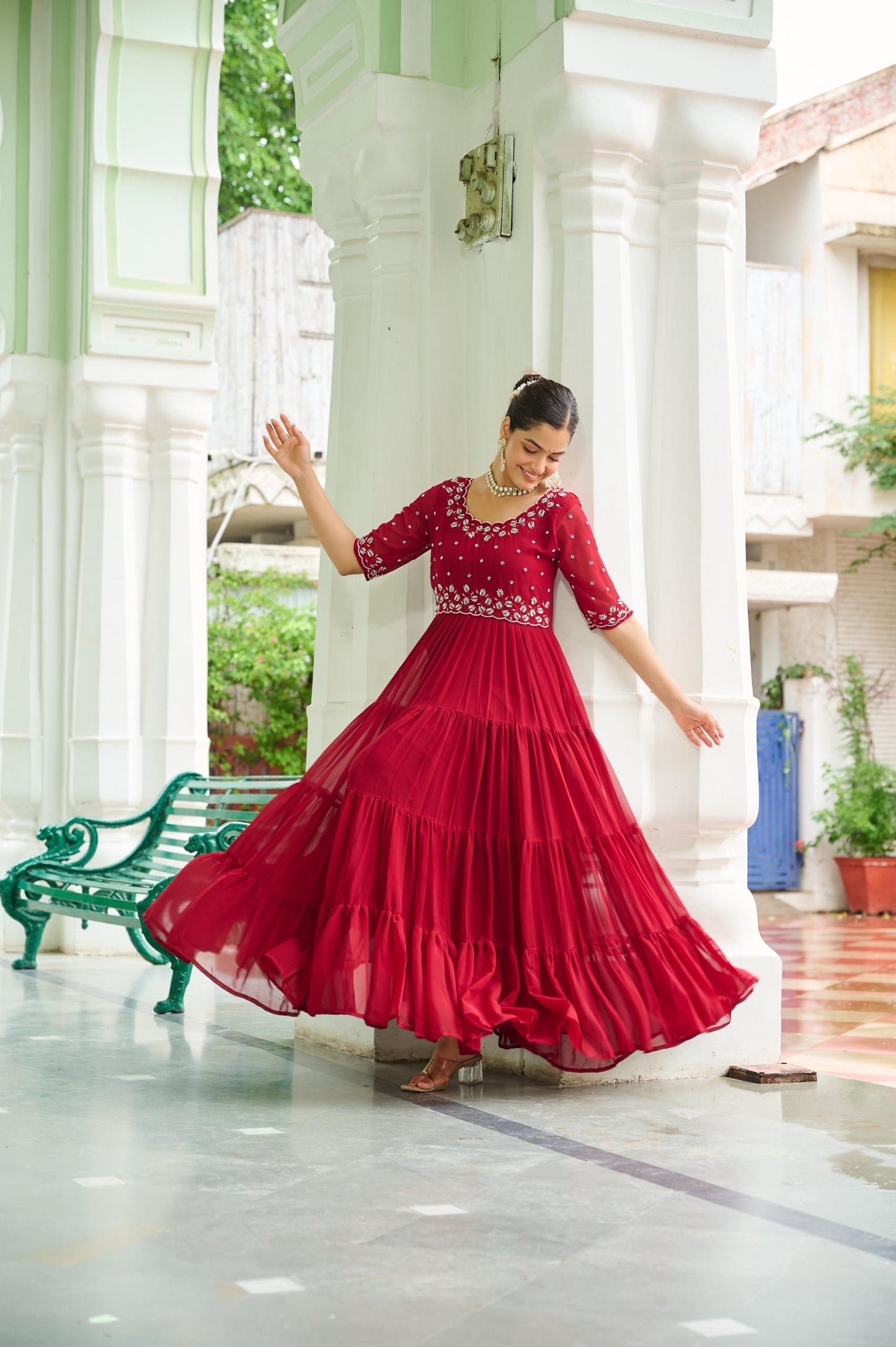 Premium Embroidered Anarkali Dress for Women  Party Outfit