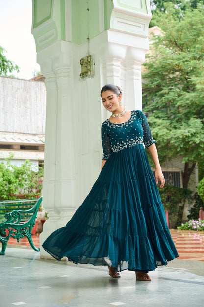 Premium Embroidered Anarkali Dress for Women  Party Outfit