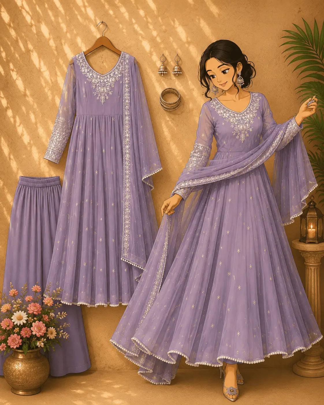 Premium Flared Ethnic Gown