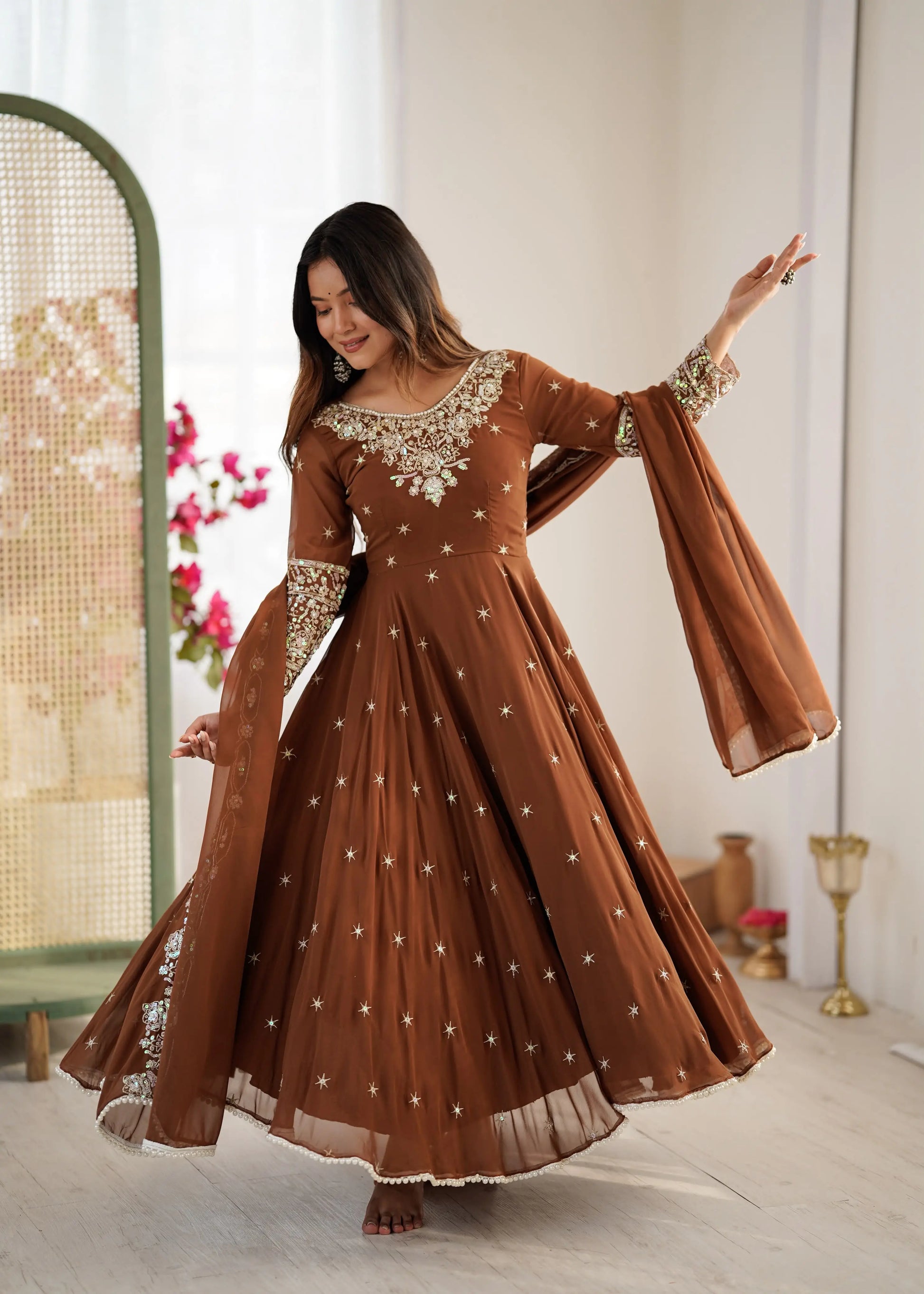 Premium Flared Ethnic Gown