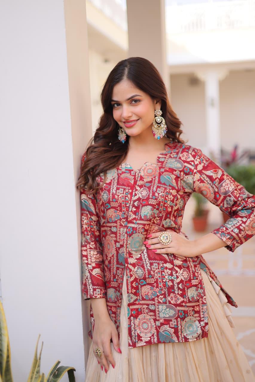 Printed Lehenga with Blouse Set
