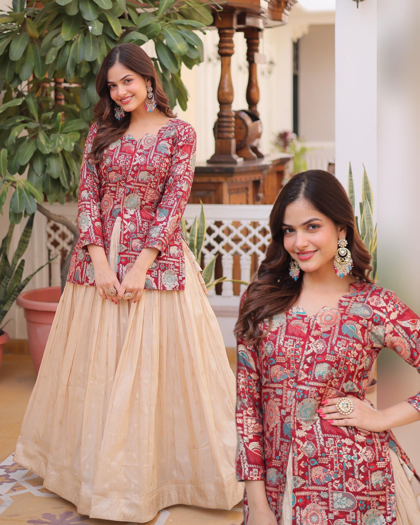 Printed Lehenga with Blouse Set