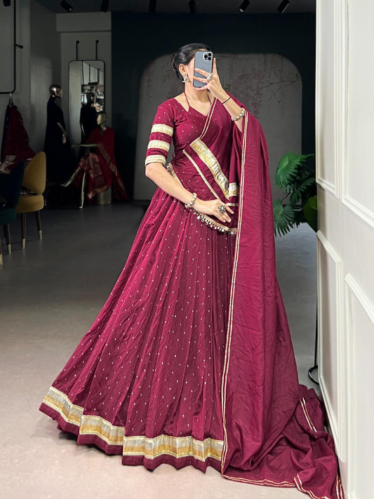 Pure Chanderi Fabric Lehenga Set for Women