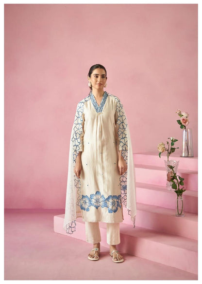 Pure Viscose Reyon Embroidered Suit Set for Women