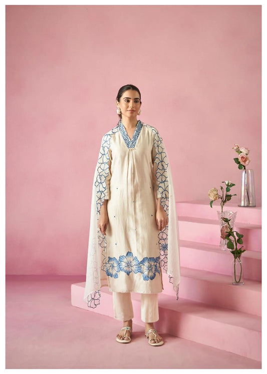Pure Viscose Reyon Embroidered Suit Set for Women