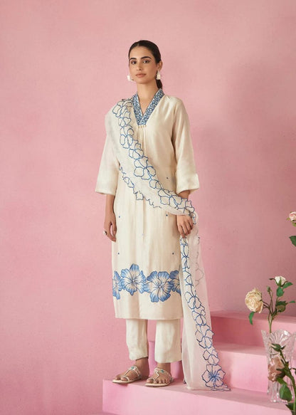 Pure Viscose Reyon Embroidered Suit Set for Women