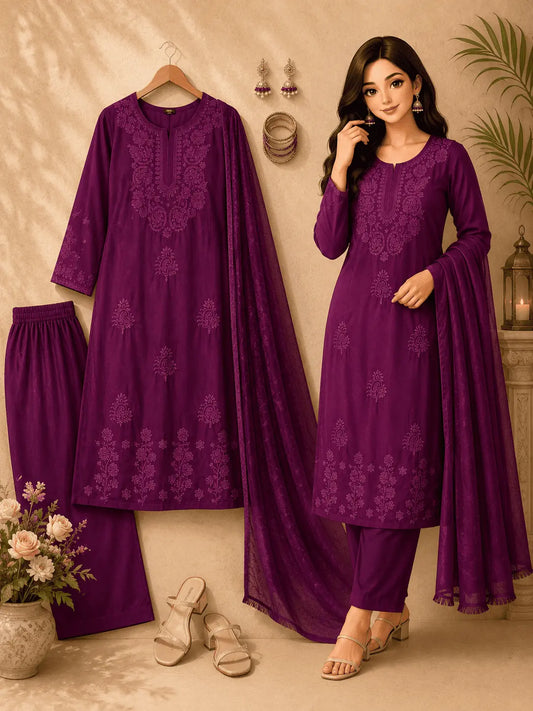 Purple Party Wear Suit Set