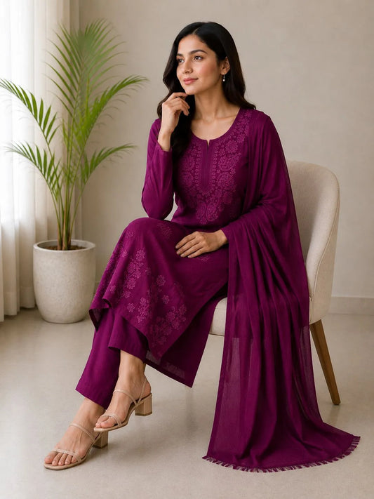Purple Party Wear Suit Set